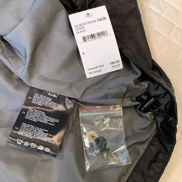 NWT Noize Colorblock Oden Hooded Zip Up Windbreaker, Black & Gray, Size L - Picture 14 of 16